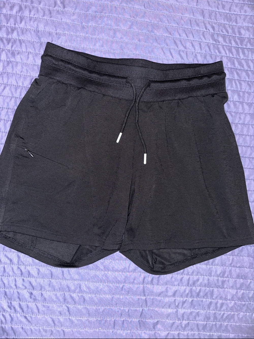 ZYIA Black Athletic Drawstring Shorts with Side Pocket